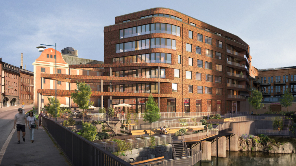 Visualiseringsbild av Kardan, en av fastigheterna i Gamlebro.