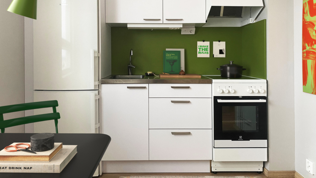 Interiörbild på ett kök i Klockan. 